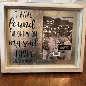 Silver metal and wood 5 X 7 picture frame
